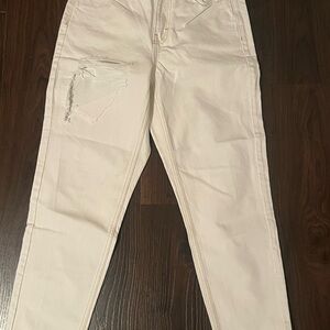Topshop Cream Denim Pants